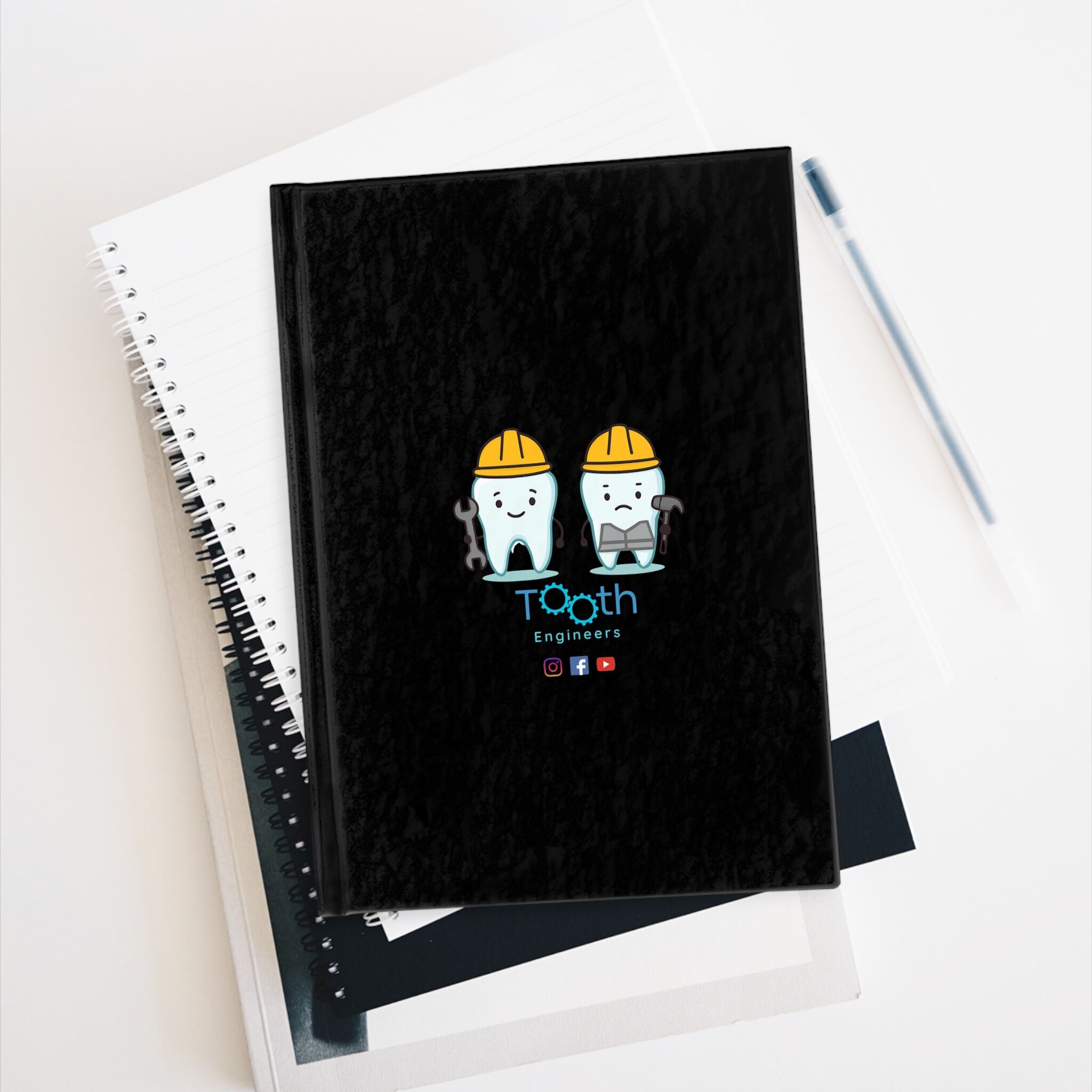 Tooth Engineers journal | Dental Cartoon Teeth with Hard Hats notebook - Image 3
